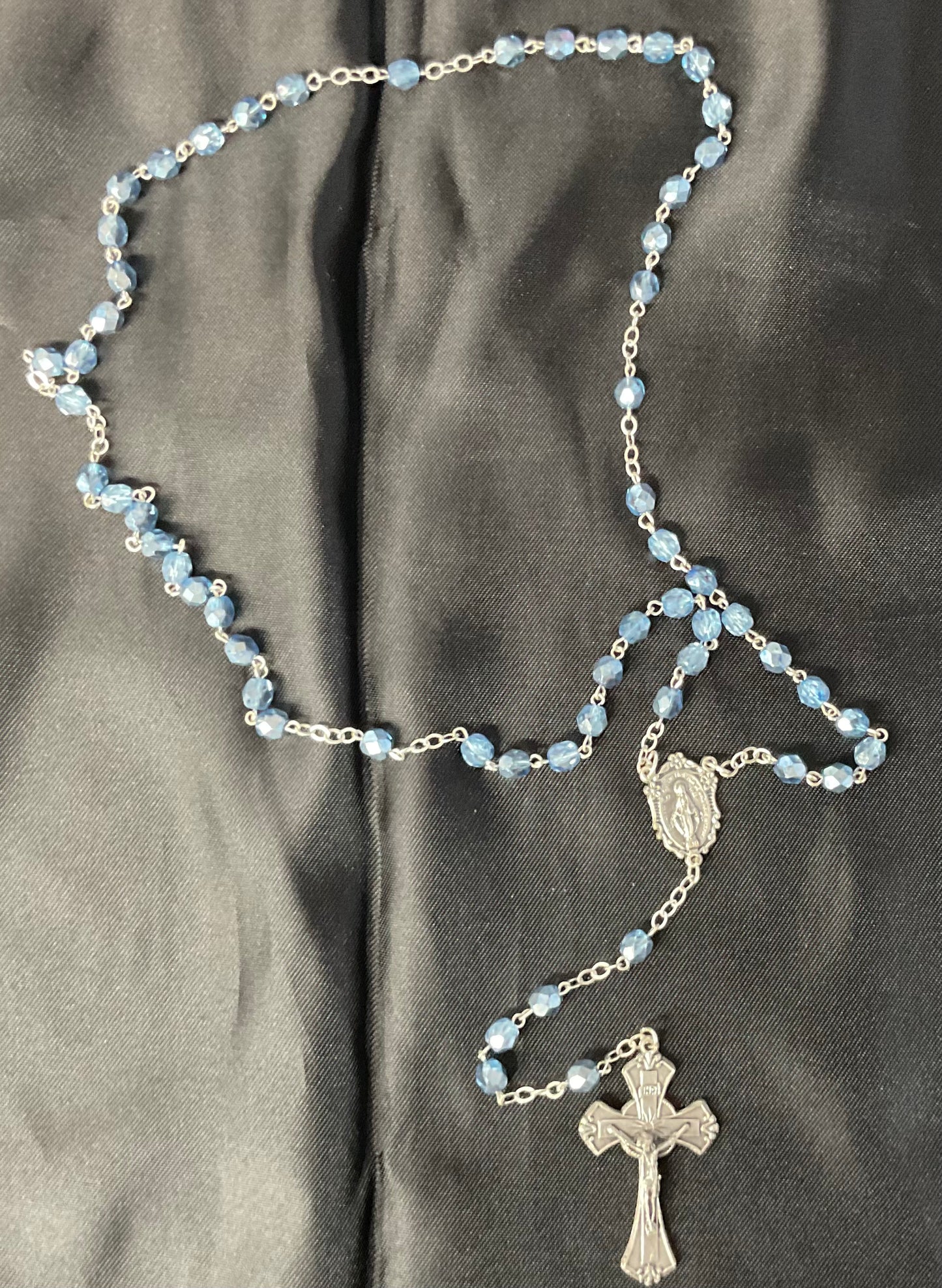 Sapphire Shimmer 6mm Rosary