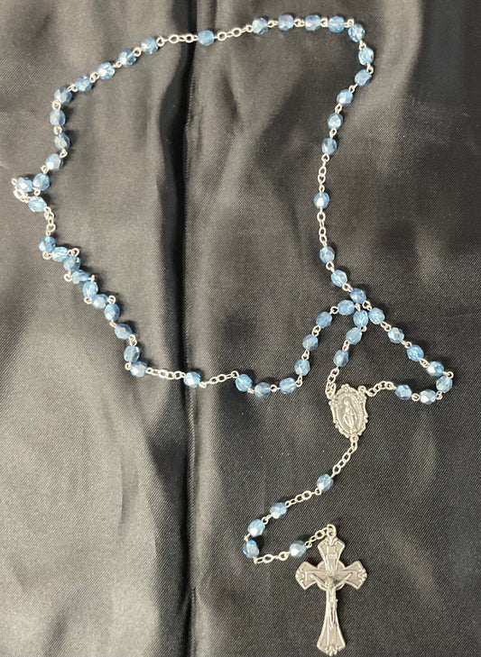 Sapphire Shimmer 6mm Rosary