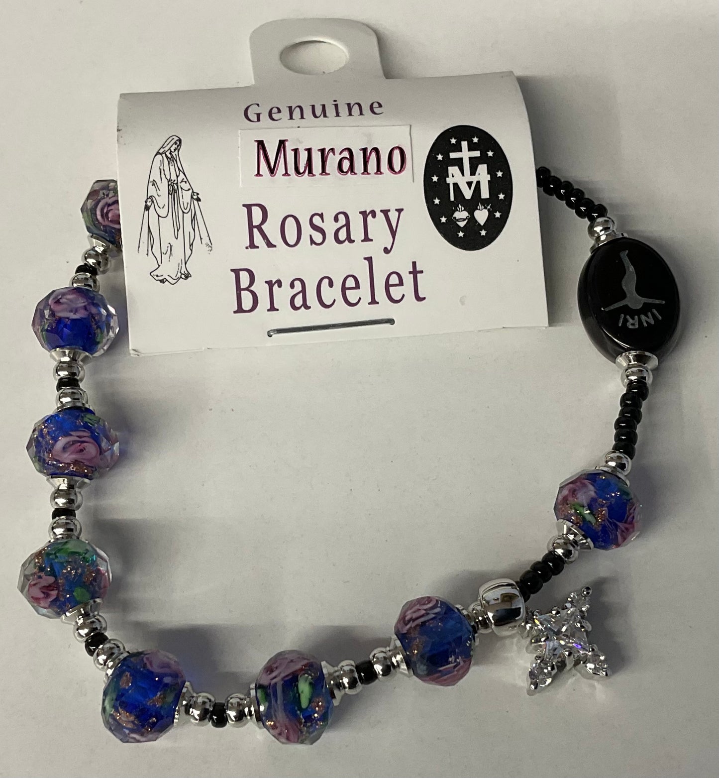 Blue Murano Glass Brad Rosary Braclet