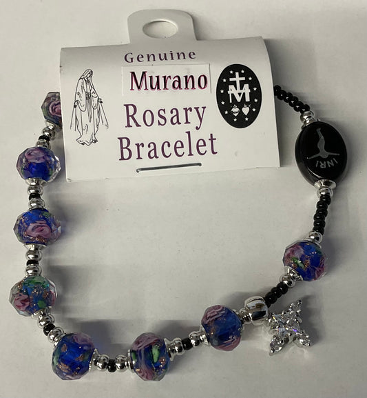 Blue Murano Glass Brad Rosary Braclet