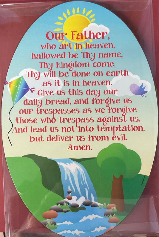 7” Oval Our Father Plaque
