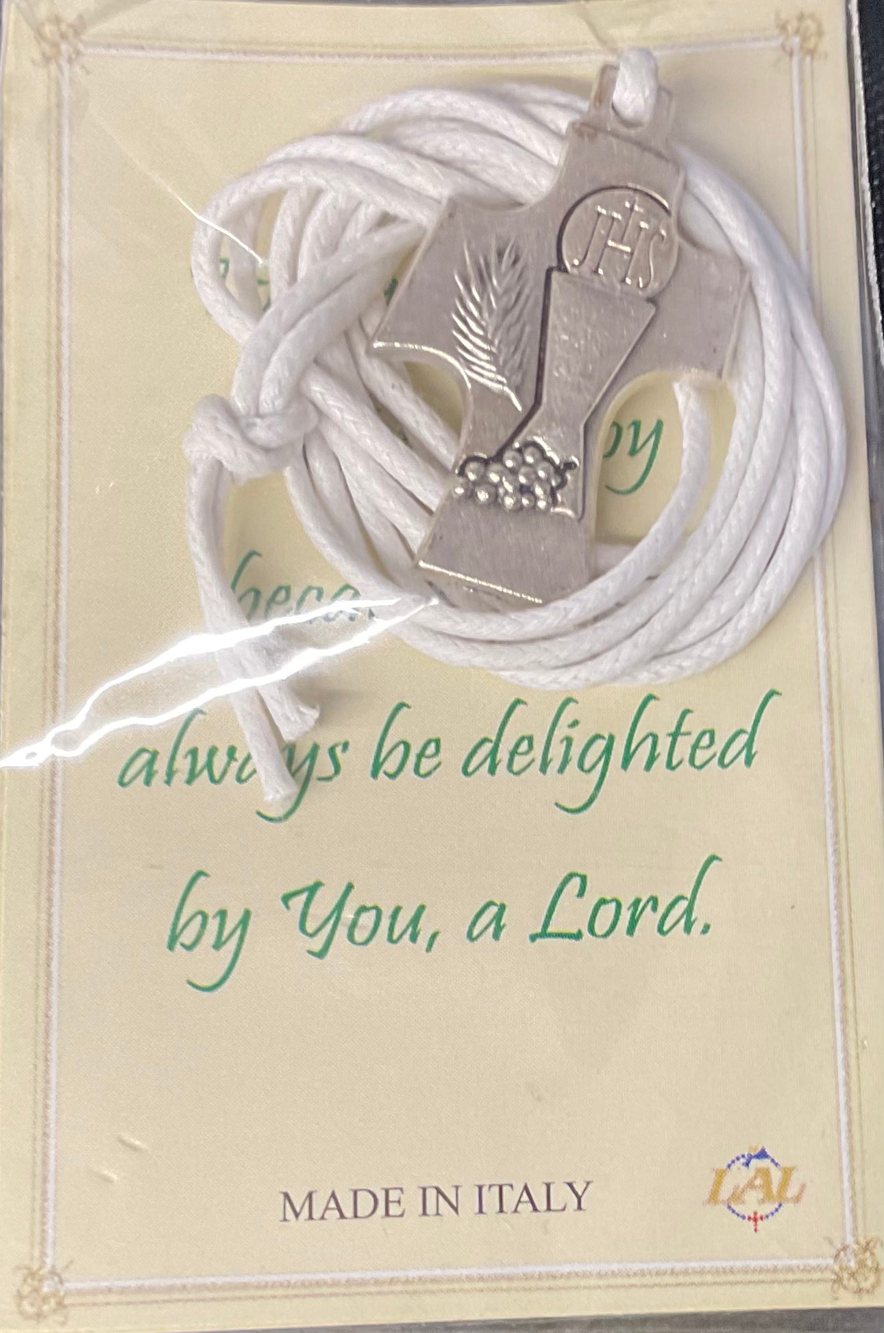 1” First Holy Communion Cross on White Cross