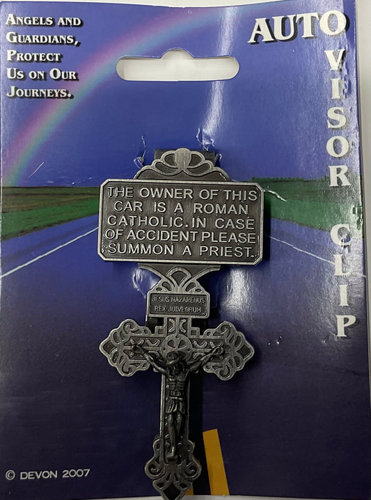 Pardon Crucifix Visor Clip