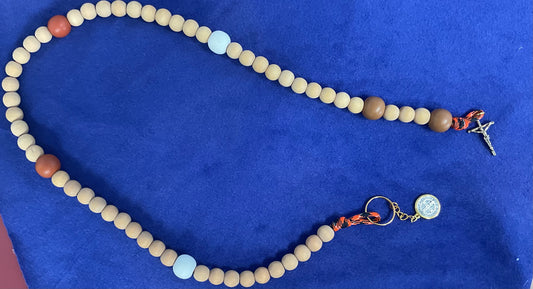 Long Line Wood Bead Rosary ROS432
