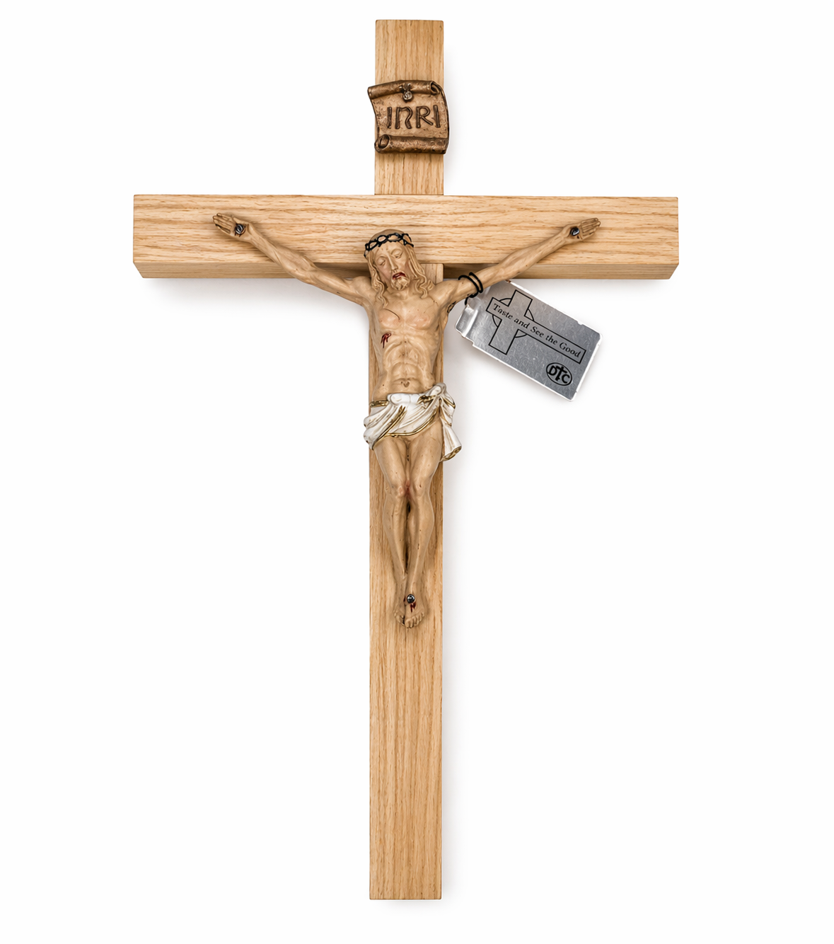 12” Maple Wall Crucifix with Corpus