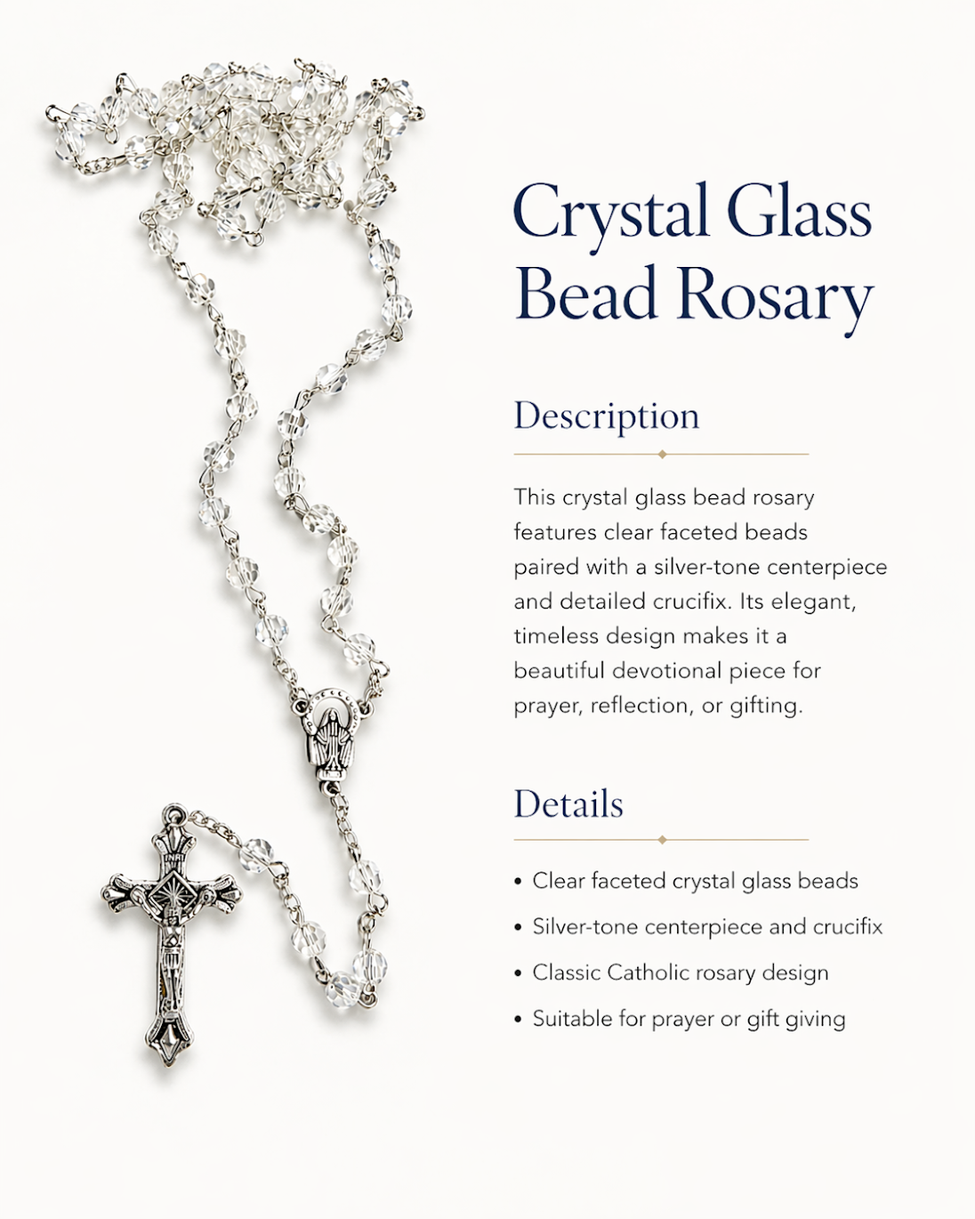 Crystal Glass Bead Rosary