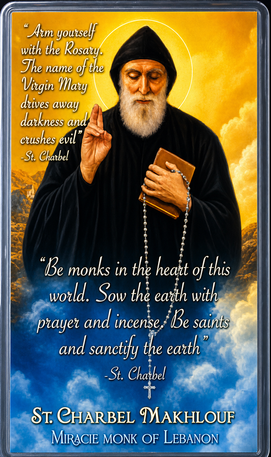 St. Charbel Prayer Card