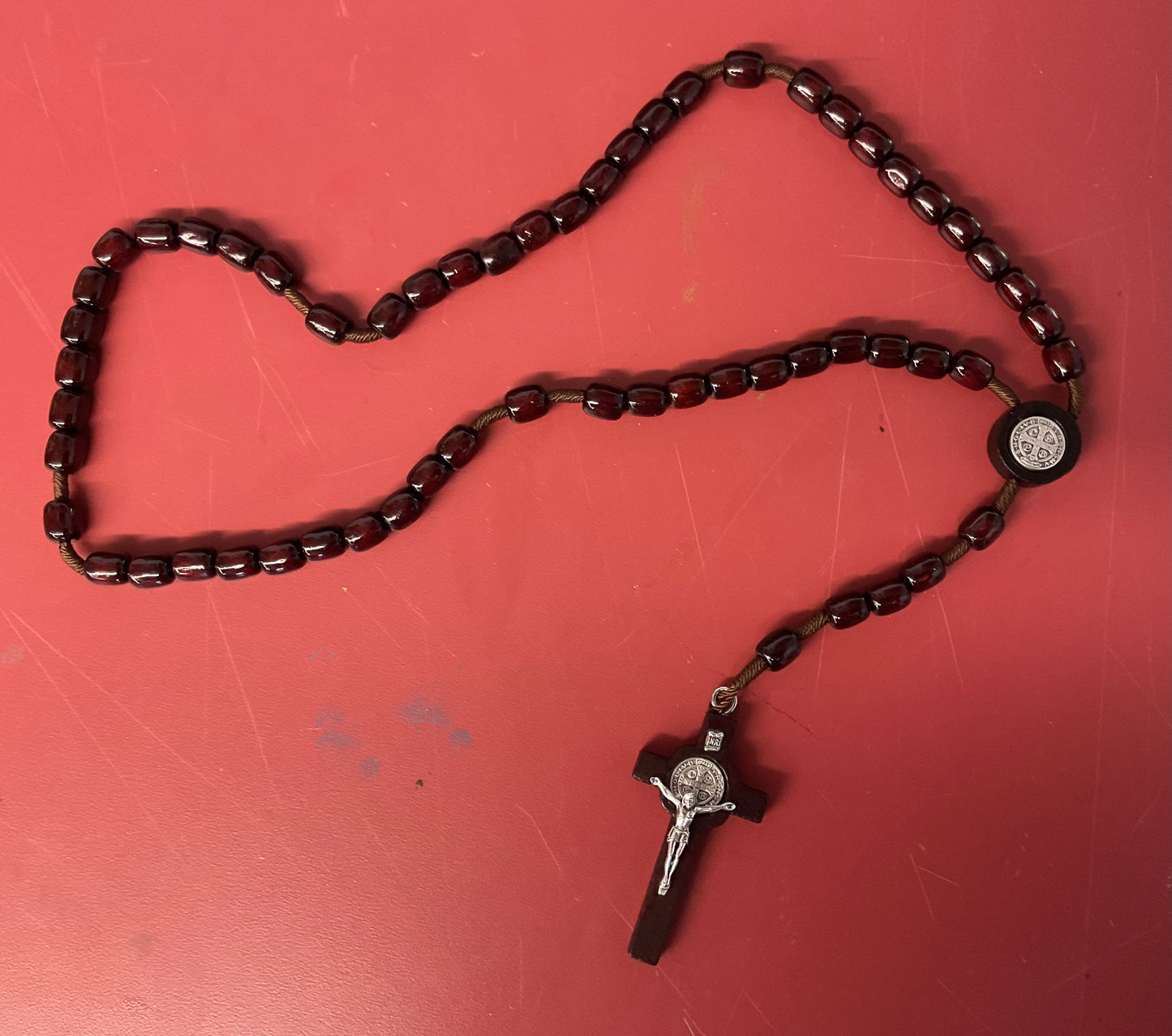 Brown Wooden Benedict Rosary