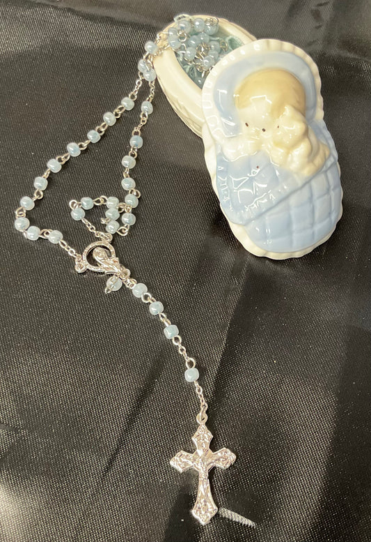 Baby Boy Rosary in Box