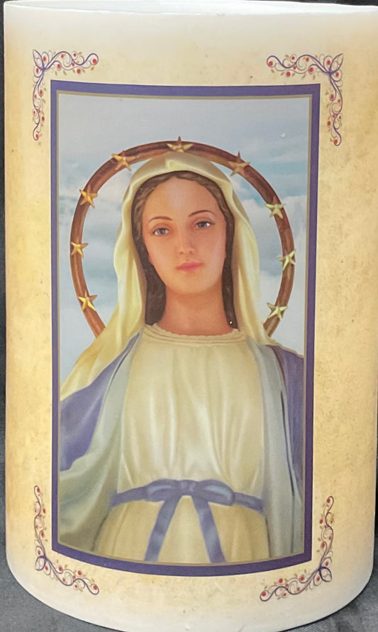 Our Lady of Grace LED Candle