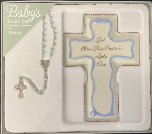 Rosary and Cross Set Blue