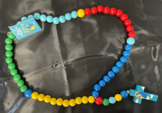 Mary with Jesus Blue Wooden Bead Child’s Rosary