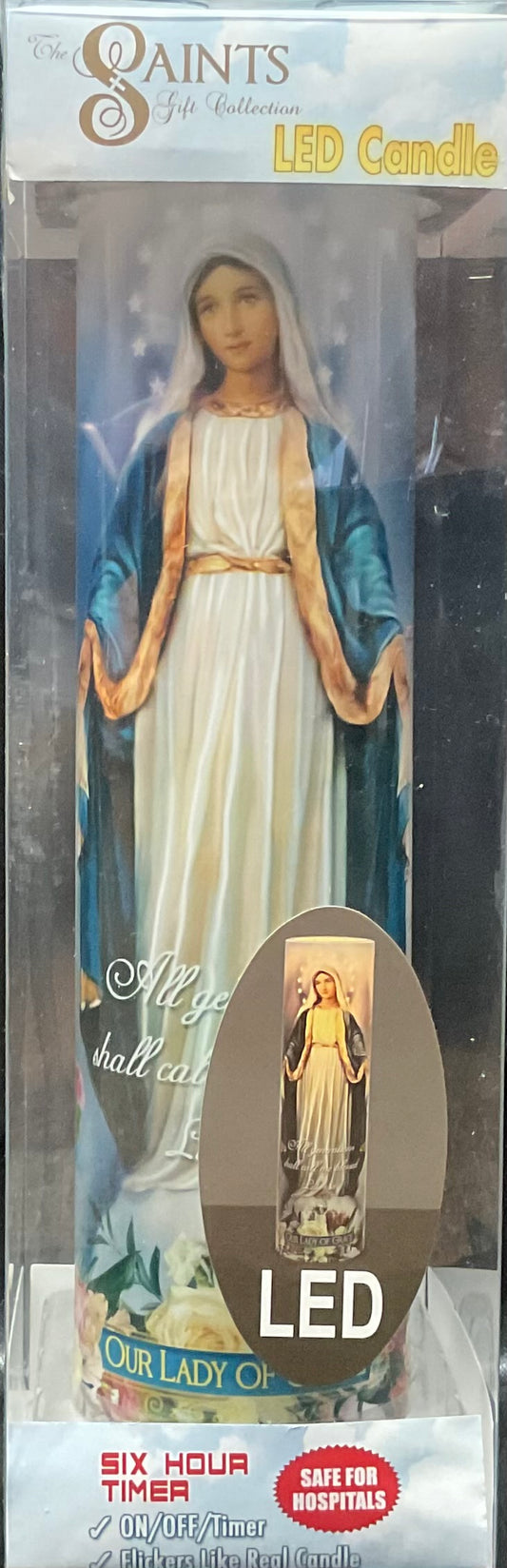 Our Lady of Grace LED Candle