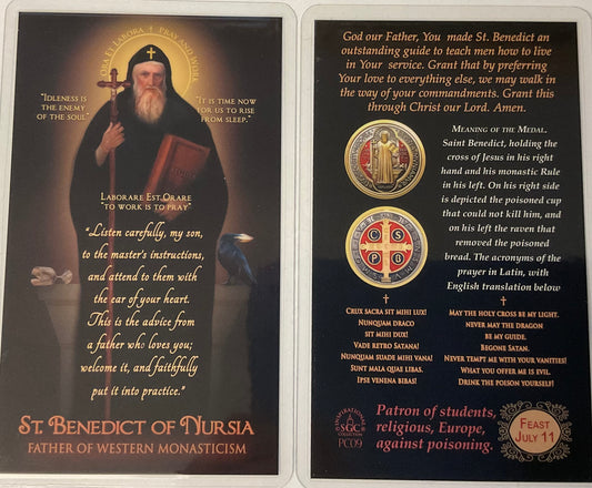 St. Benedict Prayer Card