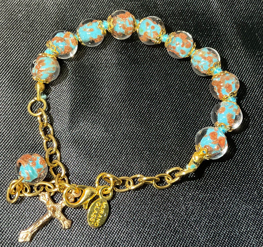 Sommerso Murano Glass Rosary Braclet