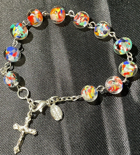 Multi-Color Murano Glass Rosary Braclet