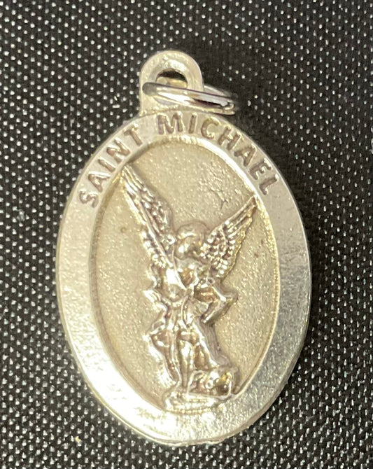 St. Michael Oxidized Medal