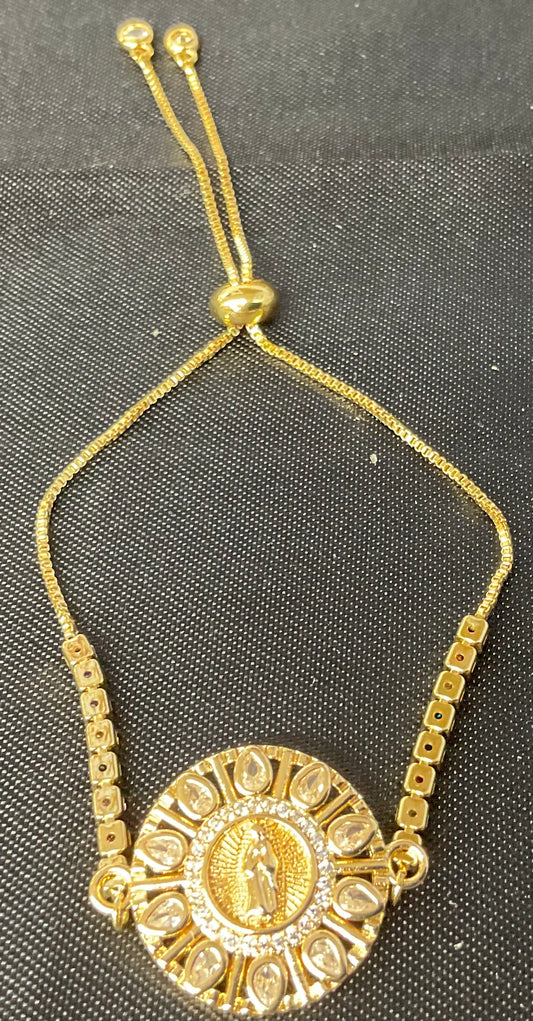 Our Lady of Guadalupe Gold Filled Bracelet Slide