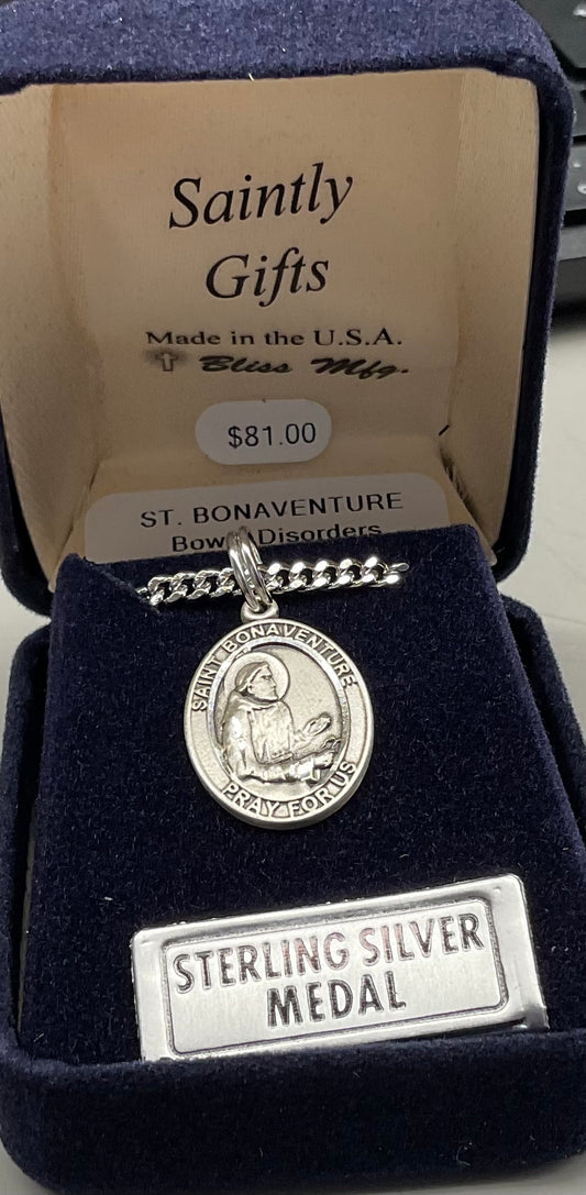 St. Bonaventure Sterling Silver Medal with 20” Chain
