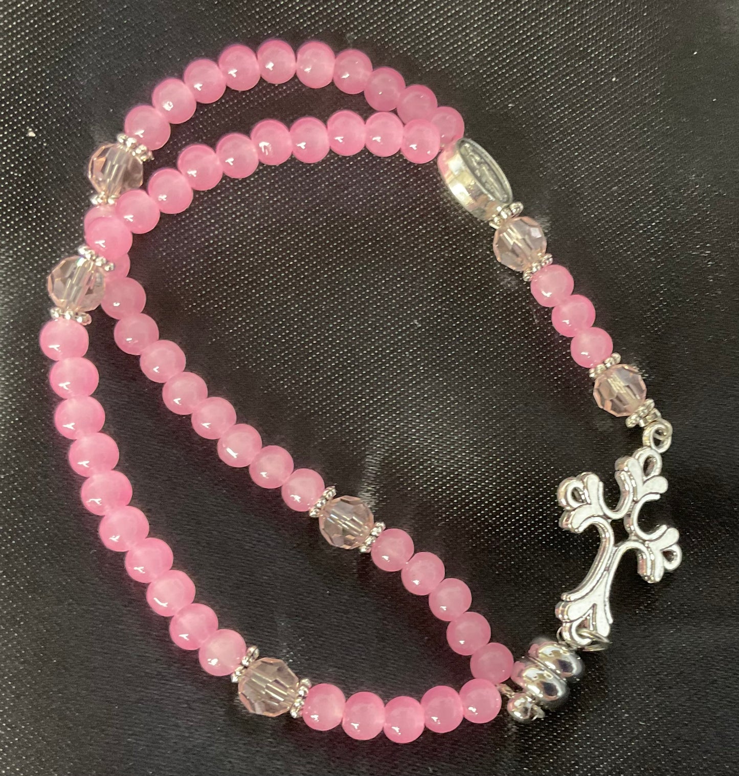 Pink Stone Stretch Braclet