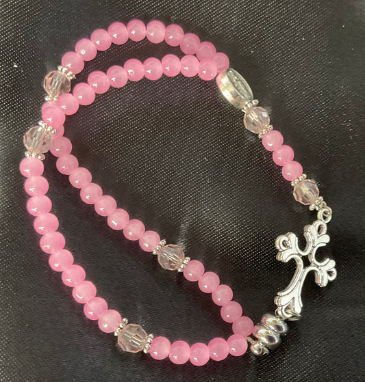 Pink Stone Stretch Braclet