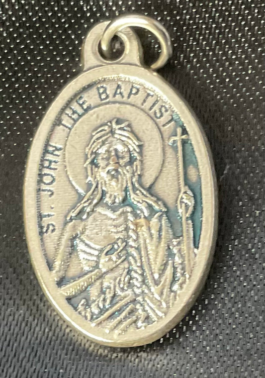 St. John the Baptist Oxidized Medal