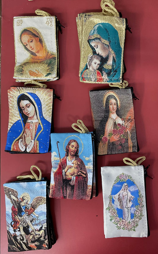 Gold Embossed Rosary Pouch
